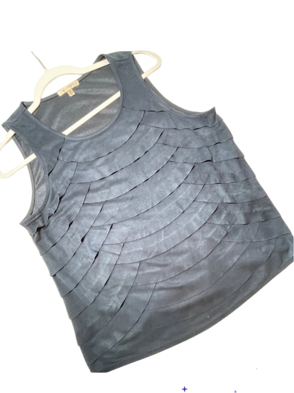 Skies Are Blue Microsuede Sleeveless Layered Top - Picture 3 of 9